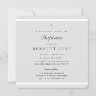 Invitation Elégance moderne garçons ou filles Baptême