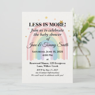 Invitation Elégance moderne minimaliste Baby shower arc-en-ci