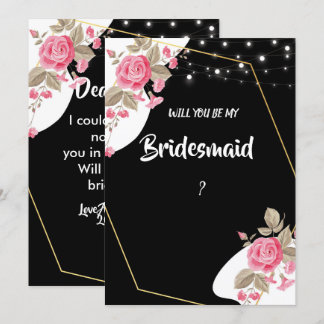 Invitation Élégance moderne rose Chaîne Florale lig Bridesmai