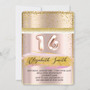 Invitation Elégance or, sweet sixteen or rose Invitati