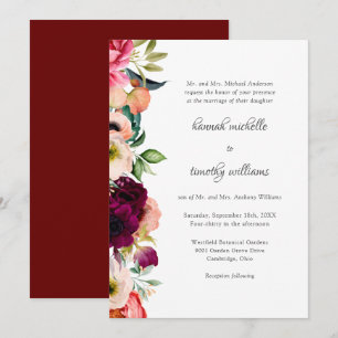 Invitation Elégance Rustique Boho Floral Mariage