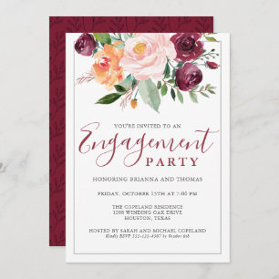 Invitation Elégance rustique Bouquet floral