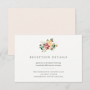 Invitation Élégance Rustique   Détails de Réception de Mariag