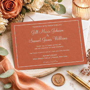 Invitation Elégance Terracotta Minimaliste 