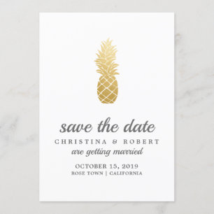 Invitation Élégance tropicale   Ananas Enregistrer La Date