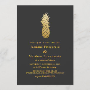 Invitation Élégance tropicale Dîner de répétition d'ananas