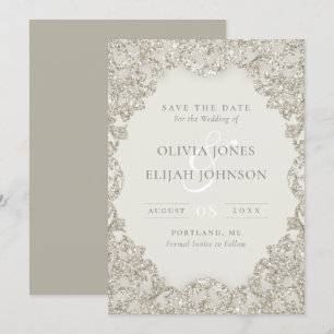 Invitation Élégance Vintage de l'étincelle d'or formelle Enre