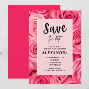 Invitation Élégant 100e anniversaire Fleur de rose Enregistre