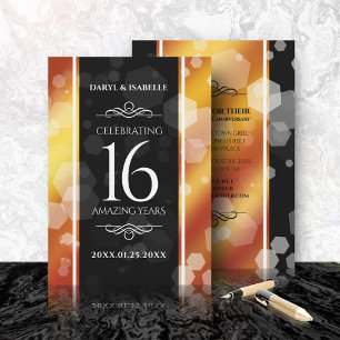 Invitation Élégant 16ème anniversaire de Mariage de Topaz d'o