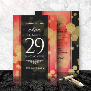 Invitation Élégant 29e anniversaire du Mariage Garnet