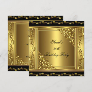 Invitation Elégant 30e anniversaire Gold Black Gold Floral 3