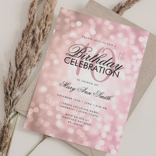 Invitation Elégant 40e anniversaire Glam Rose Gold Shimmer Lu