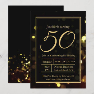 Invitation Elégant 50 et fabuleux anniversaire de fête Invita