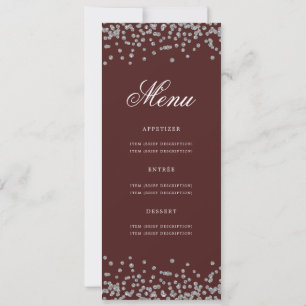 Invitation Elégant 50 Menu Anniversaire Argent Bourgogne Conf