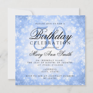 Invitation Elégant 50e anniversaire Blue Winter Wonderland