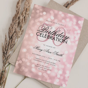 Invitation Élégant 50e anniversaire Glam Rose Gold Shimmer Lu