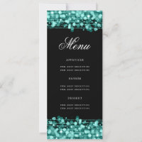 Elégant 50ème Anniversaire Menu Turquoise