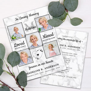 Invitation Elegant 5 photos Memorial Celebration Of Life