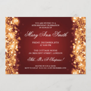 Invitation Élégant 60e anniversaire de la fête Lumière d'or