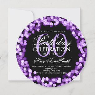 Invitation Élégant 60e anniversaire éclat violet
