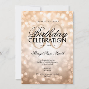 Invitation Élégant 60e anniversaire fêtards lumières de Parti