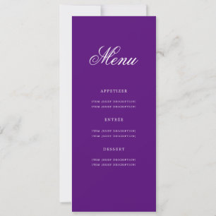 Invitation Élégant 60e anniversaire Menu de fête d'or violet