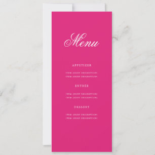 Invitation Élégant 60e Anniversaire Menu Gold Hot Pink