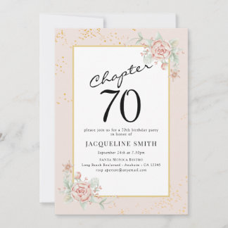Invitation Élégant 70e anniversaire de florale