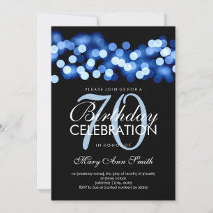 Invitation Elégant 70e anniversaire de la fête Blue Hollywood