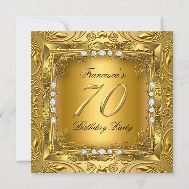 Invitation Élégant 70e anniversaire de la fête Elite Diamants (Devant)