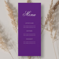 Elégant 70e Anniversaire Menu Gold Purple