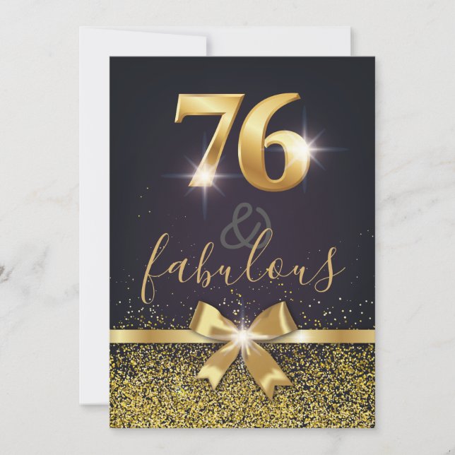 Invitation Elégant 76 & Fabulous Gold Parties scintillant 76t (Devant)