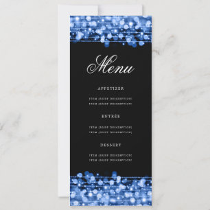 Invitation Elégant 80e anniversaire Menu de fête Marine Bleu