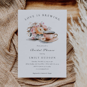 Invitation Elegant Amour Café en Ébullition Enterrement de Vi