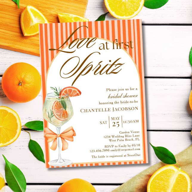 Invitation Élégant Amour Chic Au Premier Spritz Fête des mari (Créateur téléchargé)