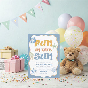 Invitation Élégant Amusement d'été à l'aquarelle au soleil 6e