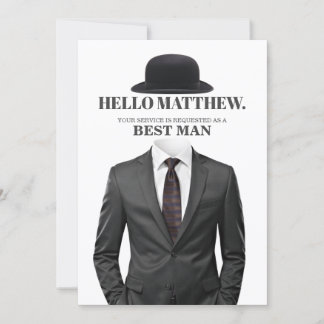 Invitation Elegant and Modern Wedding Best Man Proposal Card