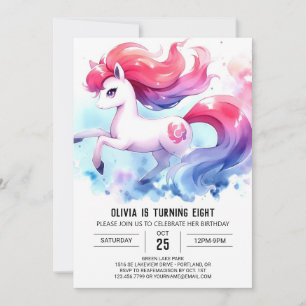 Invitation Élégant anniversaire de Cheval en ligne