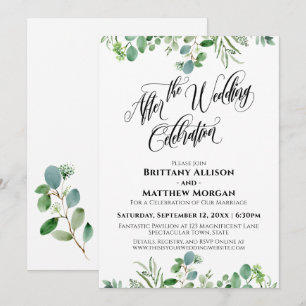 Invitation Élégant après la fête Mariage Eucalyptus