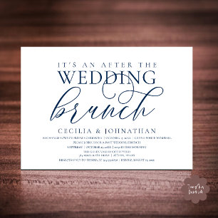 Invitation Élégant Après le Brunch de Mariage, Classe Bleu Ma