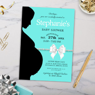 Invitation Elégant Aqua Glam Tiffany Baby shower à thème