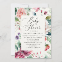 Elégant aquarelle asiatique boho baby shower flora