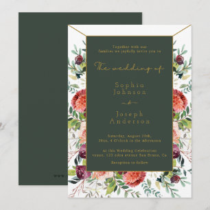 Invitation Elégant Aquarelle Blush Floral Greenery mariage
