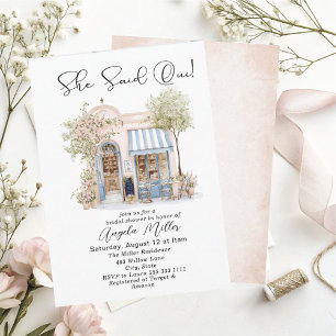 Invitation Élégant aquarelle Elle a dit Oui Baby Shower de m