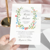 Elégant Aquarelle Fleurs sauvages Mariage bohème