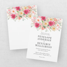 Élégant aquarelle mariage floral rose vif