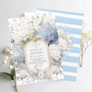 Invitation Élégant aquarelle Quelque chose de bleu Baby Show