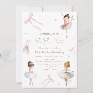Invitation Élégant Aquarelle Un 1er Anniversaire tutu mignon 
