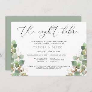 Invitation Elégant Aquarelle Verdure Dîner de répétition