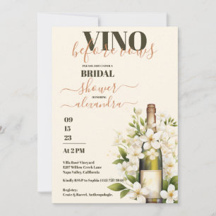 Invitation Élégant Aquarelle Vino Avant les Vœux de Mariée